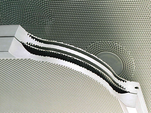 Close up of filter plate material